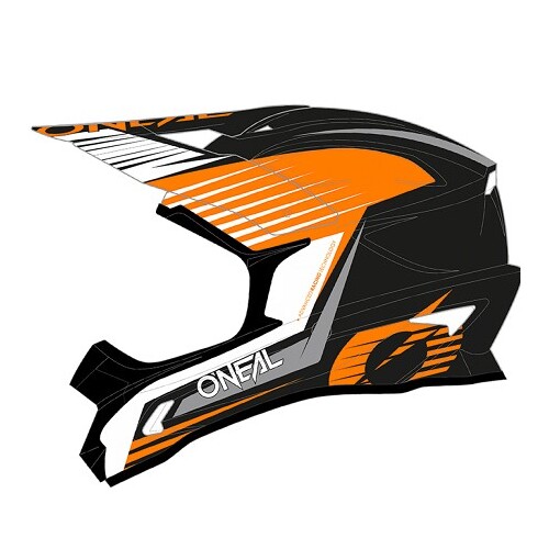 Oneal 2023 1 SRS Stream Black/Orange Helmet [Size:LG]