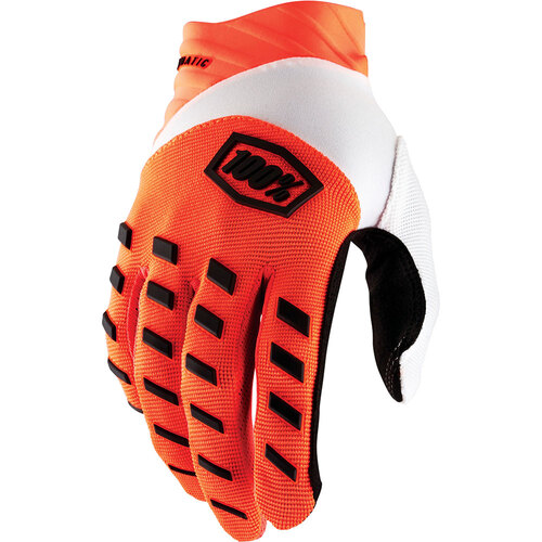 100% Airmatic Fluro Orange Gloves [Size:MD]