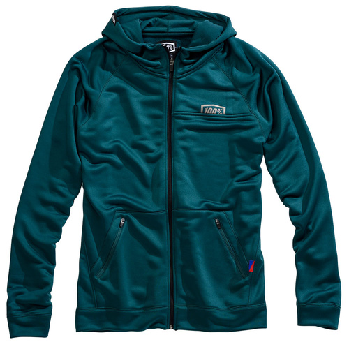 100% Union Zip-Up Teal Hoodie Sweatshirt [Size:MD]