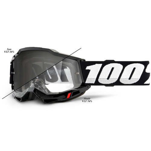 100% Accuri2 UTV/ATV Sand/OTG Goggles Black w/Photochromic Lens