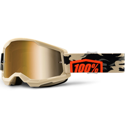 100% Strata2 Goggles Kombat w/True Gold Lens