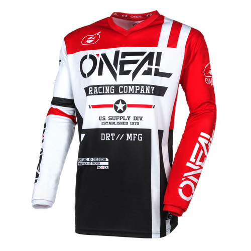 Oneal 2024 Element Warhawk V.24 Black/White/Red Jersey [Size:SM]