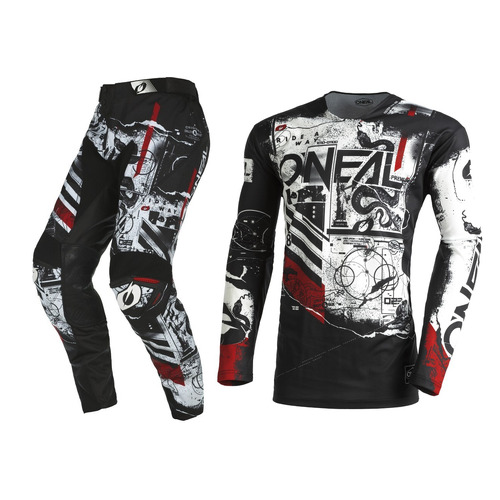 Oneal 2022 Mayhem Scarz V.22 Black/White Youth Gear Set