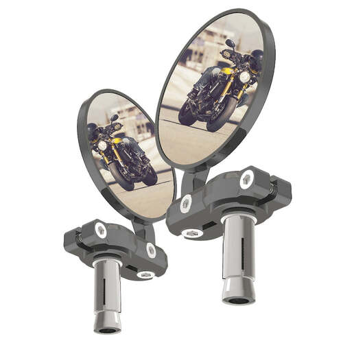 Oxford Bar End Mirrors Silver