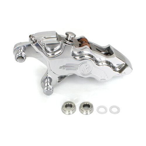 Performance Machine P00512915P Left Hand Front 6 Piston Caliper Polished for Softail 00-14/Dyna 00-17/Touring/Sportster 00-07