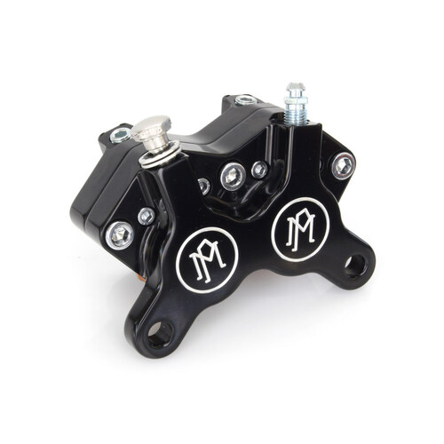 Performance Machine P00522300BM Universal 4 Piston Caliper Black Contrast Cut for H-D w/11.5" Disc Rotor