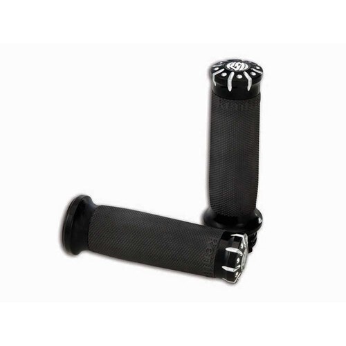 Roland Sands Designs P00632036BM Chrono Handgrips Black Contrast Cut for H-D w/Throttle Cable