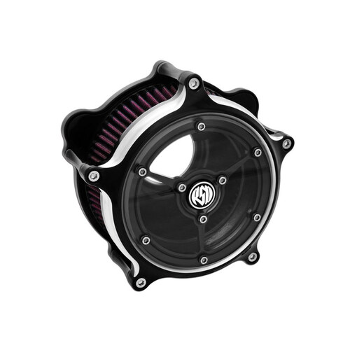 Roland Sands Designs P02062143BM Clarity Air Cleaner Kit Black Contrast Cut for Milwaukee-Eight Touring 17-Up/Softail 18-Up