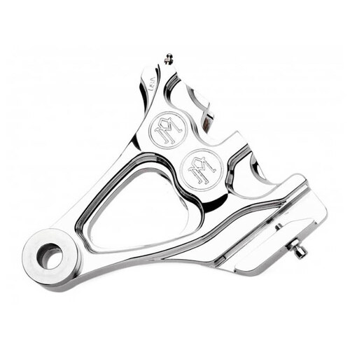 Performance Machine P12740076CH Right Rear Integrated 4 Piston Caliper & Mounting Bracket Chrome for Softail 87-99 w/3/4" Rear Axle