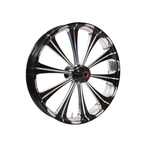 Performance Machine P15047306PRELBMP 23" x 3.50" Wide Revel Wheel w/Front Hub Black Contrast Cut Platinum for Breakout 13-Up w/ABS