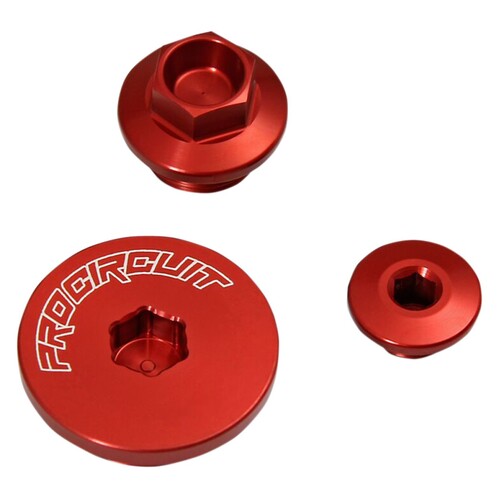 Pro Circuit Engine Plug Kit Red Anodised for Yamaha YZ450F 06-09