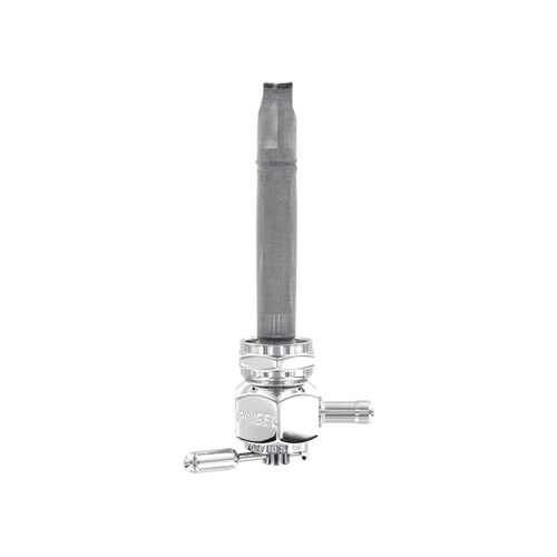 Pingel PE-6311-CH Fuel Tap/Petcock w/22mm Thread 5/16" Inward Facing Fuel Outlet Chrome