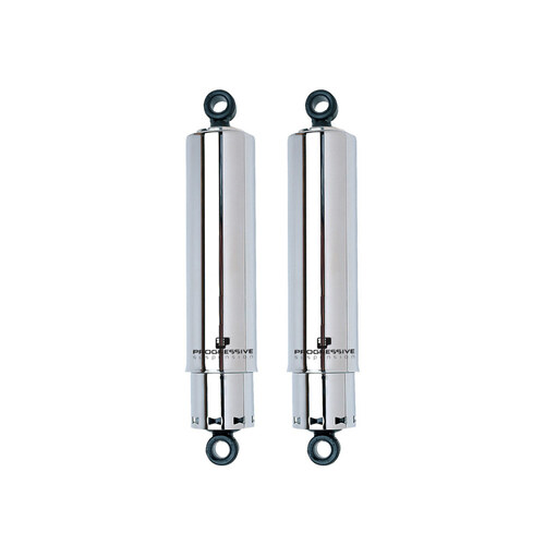 Progressive Suspension PS-412-4029C 412 Series 13.5" Rear Shock Absorbers w/Full Covers Chrome for Big Twin 58-72