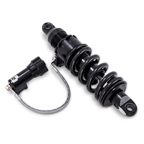 Progressive Suspension PS-465-5043B 465 Series 13.5" Standard Spring Rate Rear Shock Absorber w/Remote Adjustable Preload Black for Softail 18-Up