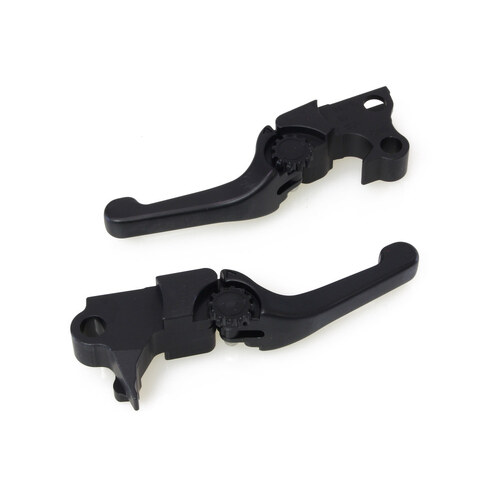 PSR PSR-12-01651-22 Adjustable Shorty Anthem Levers Black for Softail 96-14/Dyna 96-17/Touring 96-07/Sportster 96-03