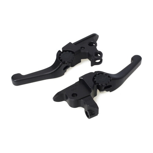 PSR PSR-12-01666-22 Adjustable Shorty Anthem Levers Black for Touring 21-Up