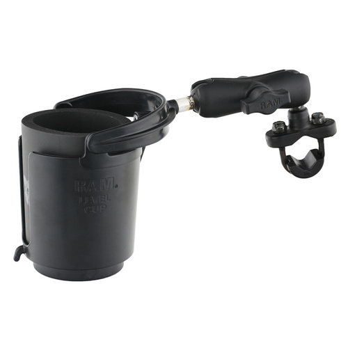 RAM Mounts Level Cup 16oz Drink Holder w/Handlebar U-Bolt Base & Medium Arm