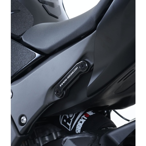 R&G Racing Rear Footrest Blanking Plates Black for Kawasaki ZX-10R 11-20