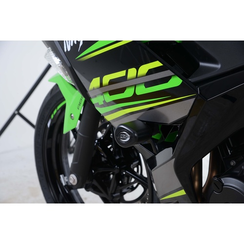 R&G Racing Aero Style Frame Crash Protectors Black for Kawasaki Ninja 250 18-20/400 18-19/Z400 19-20/Z250 2019 (Non Drilled)