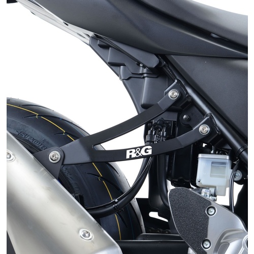 R&G Racing Exhaust Hanger & Footrest Blanking Plate (Kit) Black for Suzuki SV650 16-18/SV650X 18-19