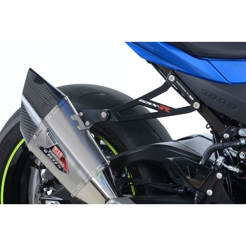 R&G Racing Exhaust Hanger & Footrest Blanking Plate (Kit) Black for Suzuki GSX-R1000/GSX-R1000R 17-20