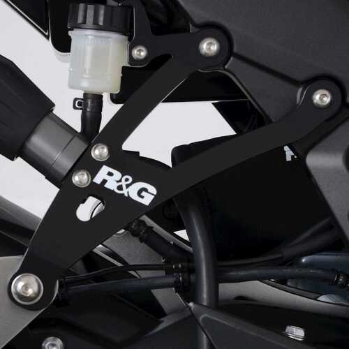 R&G Racing Exhaust Hanger & Footrest Blanking Plate (Kit) Black for Kawasaki Ninja 1000SX 20-Up