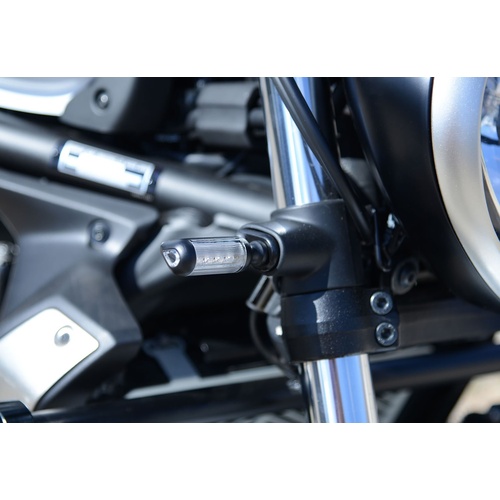 R&G Racing Front Indicator Adapter Kit Black for Kawasaki Vulcan S/Vulcan Cafe