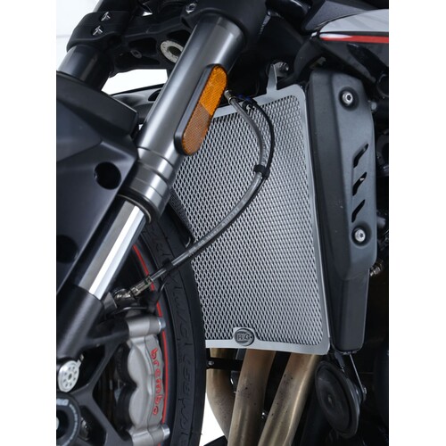 R&G Racing Radiator Guard Black for Triumph Street Triple R 765 17-18/Street Triple RS 765 17-20/Street Triple S 765 17-18