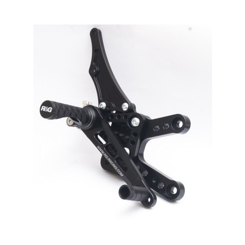 R&G Racing Adjustable Rearsets Black for Yamaha YZF-R1 09-14