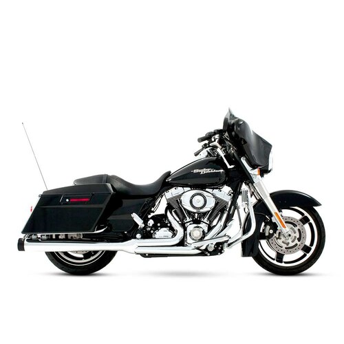 Rinehart Racing RIN-200-0100 2-1 Exhaust System Chrome w/Black End Cap for Touring 09-16