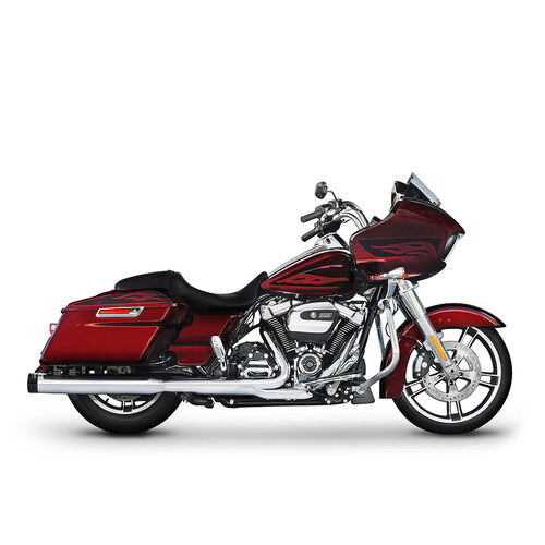 Rinehart Racing RIN-500-0106 4" Slip-On Mufflers Chrome w/Black End Caps for Touring 17-Up