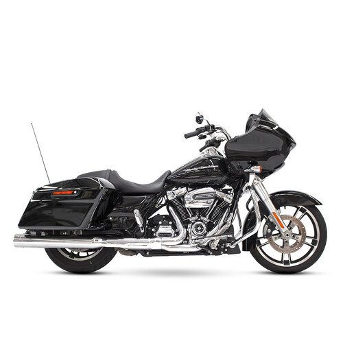 Rinehart Racing RIN-500-0106C 4" Slip-On Mufflers Chrome w/Chrome End Caps for Touring 17-Up