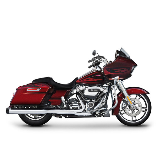 Rinehart Racing RIN-500-0182 4" DBX40 Slip-On Mufflers Chrome w/Black End Caps for Touring 17-Up