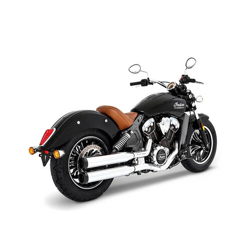 Rinehart Racing RIN-500-0504 3.5" Slip-On Mufflers Chrome w/Black End Caps for Indian Scout 15-Up