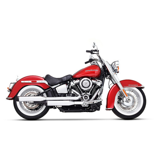 Rinehart Racing RIN-500-1210 3.5" Slip-On Mufflers Chrome w/Black End Caps for Softail Deluxe/Heritage Softail Classic 18-Up