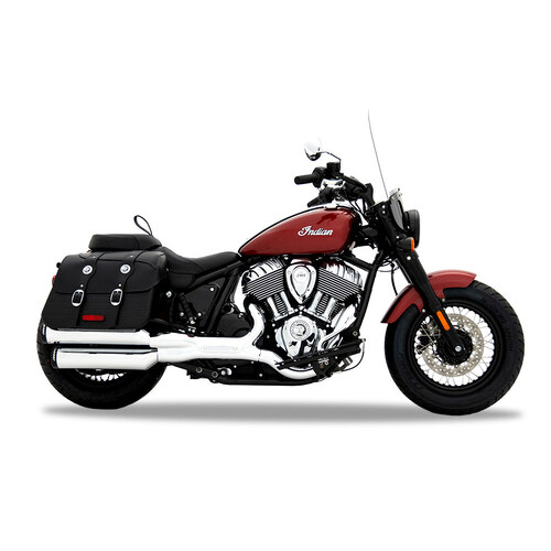 Rinehart Racing RIN-500-1500 4" Slip-On Mufflers Chrome w/Black End Caps for Indian Cruiser 22-Up