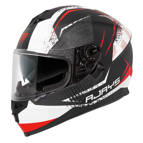 Rjays Dominator II Strike Matte White/Red Helmet [Size:SM]