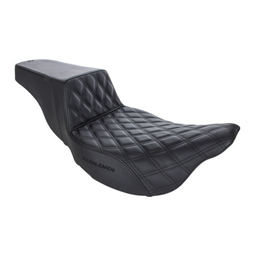 Saddlemen SAD-808-07B-172 Step-Up LS Dual Seat w/Black Double Diamond Lattice Stitch for Touring 08-23