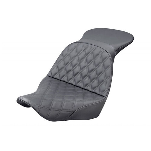 Saddlemen SAD-818-29-029LS Explorer LS Dual Seat with Black Double Diamond Lattice Stitch for Sport Glide/Low Rider 18-Up/Low Rider S 20-Up/Low Rider 