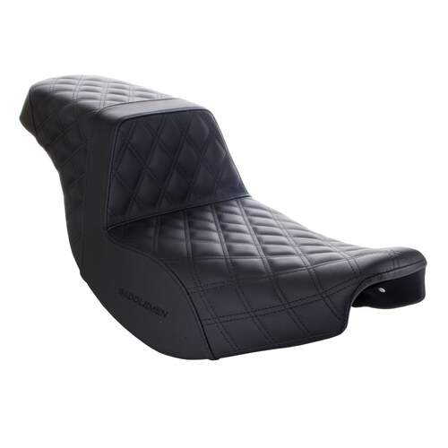 Saddlemen SAD-I14-07-175 Step-Up LS Dual Seat w/Black Double Diamond Lattice Stitch Front & Rear for Indian Touring 14-Up