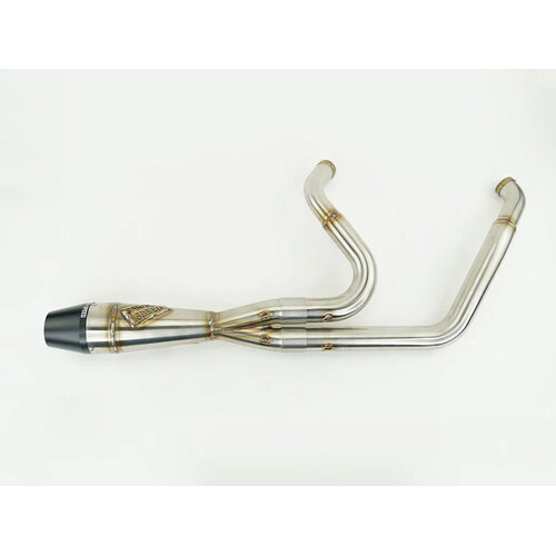 Sawicki Speed SAW-930-01210 Shorty 2-1 Exhaust w/Billet End Cap Stainless for Touring 17-Up