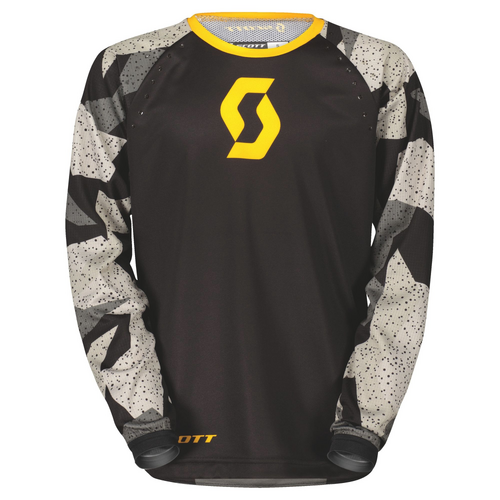 Scott 350 Camo Black/Yellow Junior Jersey [Size:LG]