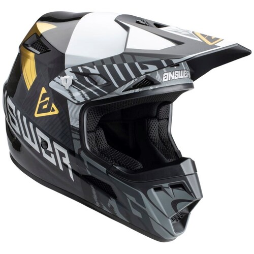 Answer 2023 AR3 Ronin Black/White/Gold Helmet [Size:SM]