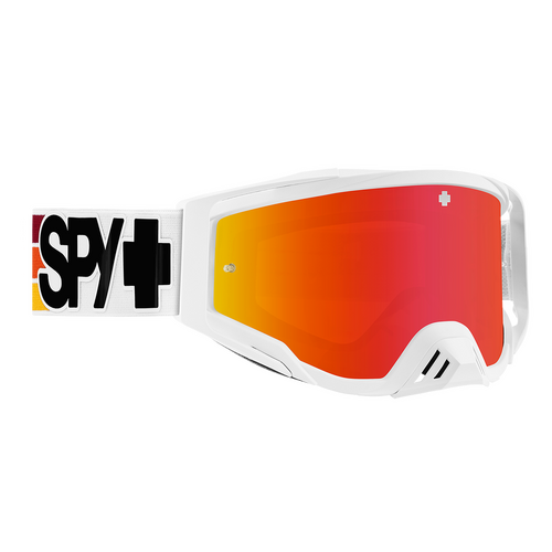 Spy Optic Foundation Plus MX Goggles Speedway Matte White w/HD Smoke Red Spectra Mirror & HD Clear Lens