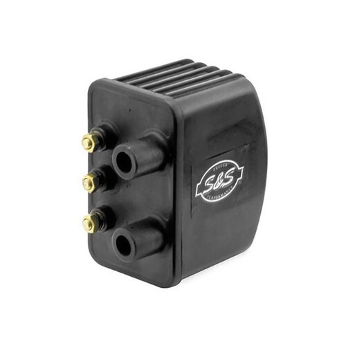 S&S Cycle SS55-1571 Ignition Coil Black for Big Twin 70-99/Sportster 71-03 Models w/Upgraded Single Fire Ignition