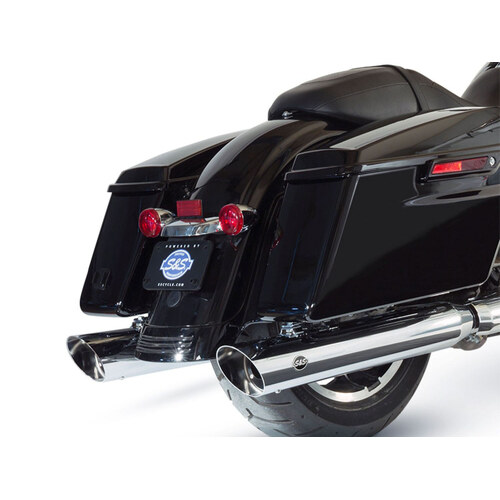 S&S Cycle SS550-0695 Grand National 4" Slash Cut Slip-On Mufflers Chrome for Touring 17-Up