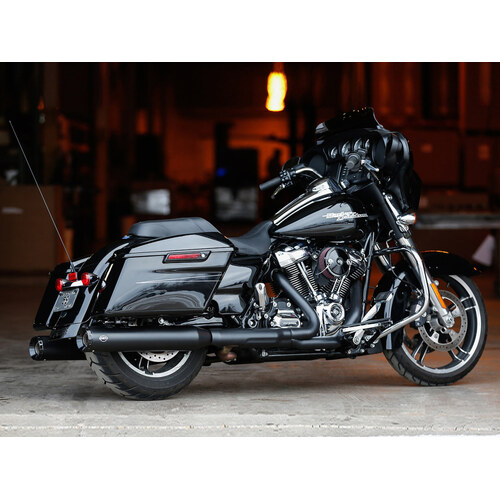 S&S Cycle SS550-0990 GNX 4.5" Slip-On Mufflers Black w/Black End Caps for Touring 17-Up