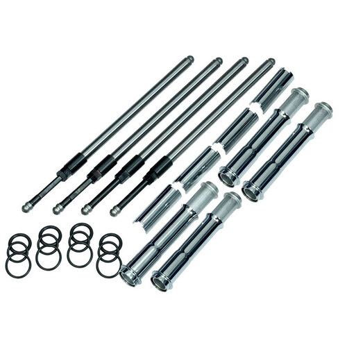 S&S Cycle SS930-0123 Quickee Adjustable Pushrod Kit Chrome for Milwaukee-Eight Touring 17-Up/Softail 18-Up