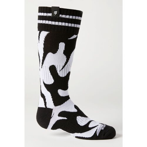 Shift 2021 Black Label Flame White/Black Youth Socks [Size:SM/MD]