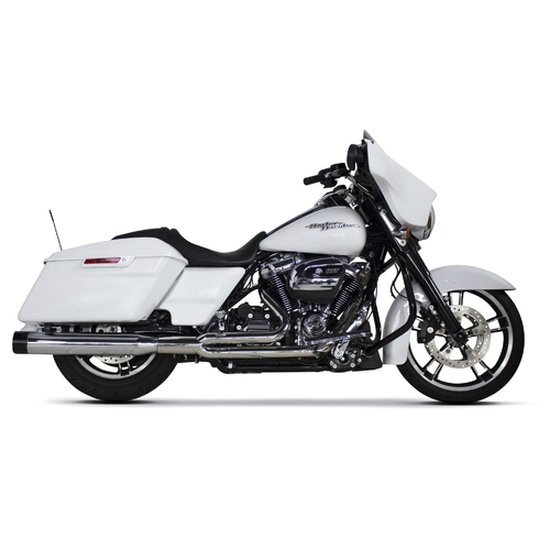 Two Brothers Comp-S 2-1 Full Exhaust System Chrome w/Black Aluminium End Cap for Harley-Davidson M8 Touring 17-Up